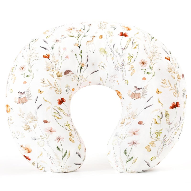 GRSSDER Reversible Nursing Pillow Cover, Ultra Soft Stretchy Minky Removable Nursing Covers Fitted for Breastfeeding Pillows Snug and Safe, Comfortable Slipcover for Girls, Stylish Original Print - Image 1